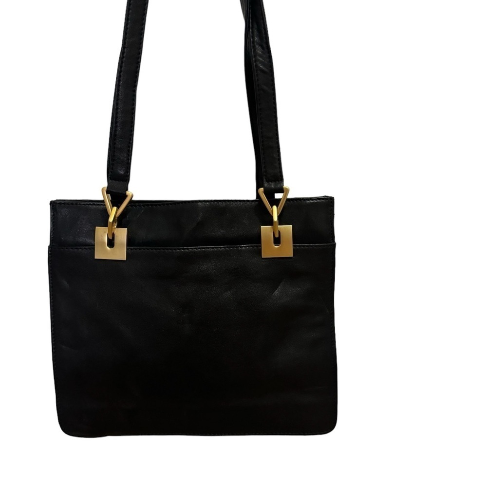 PEGABO genie lather black shoulder bag tree compartment used excellent condition